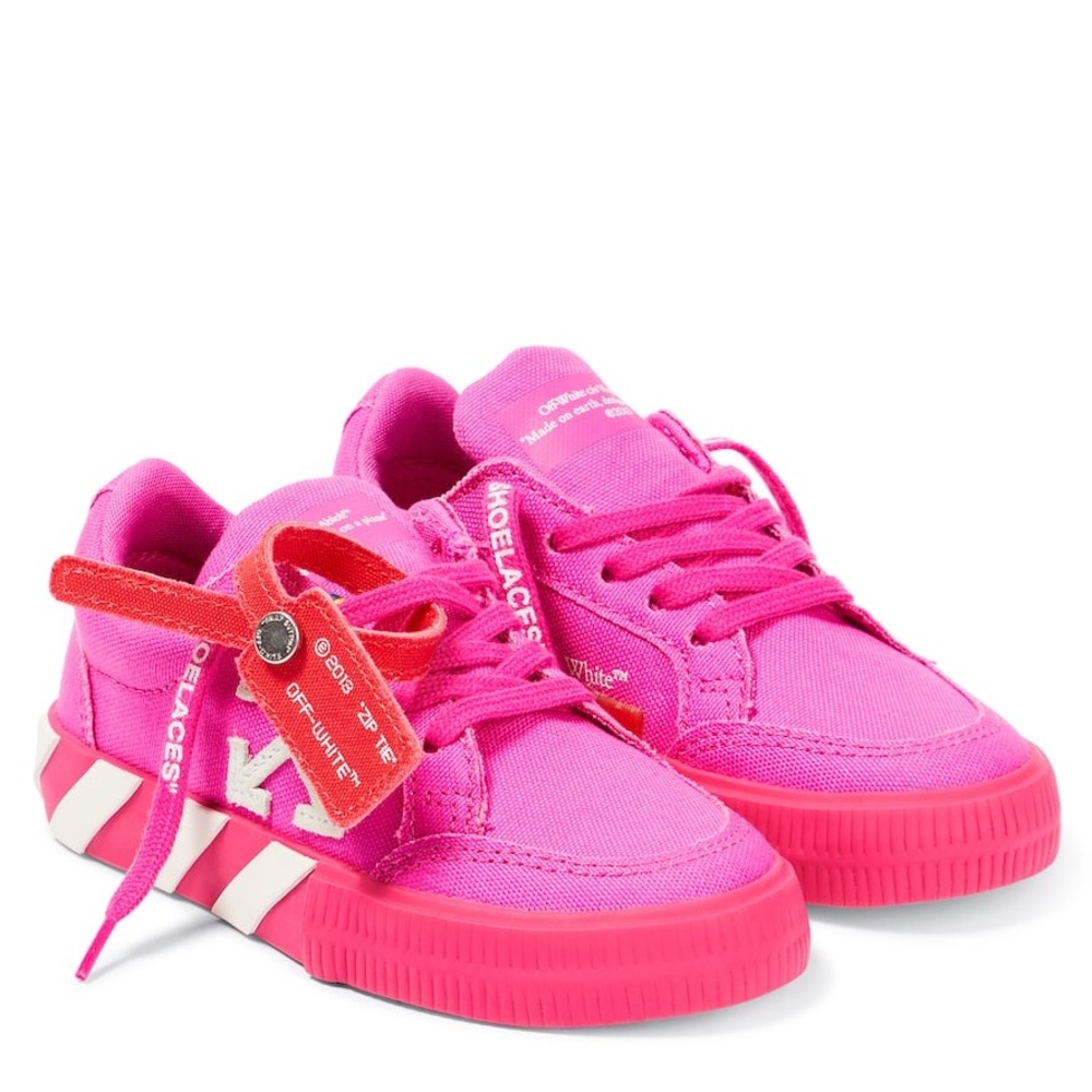 OFF-WHITE Kids' Low Vulcanized Sneakers In Fuchsia White 8C